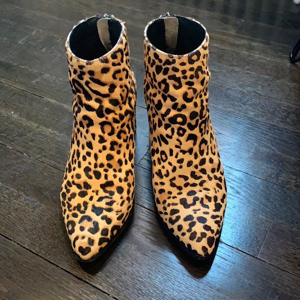 Cheetah print booties